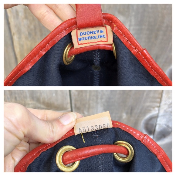 VTG Dooney & Bourke red drawstring bucket bag - Picture 8 of 8
